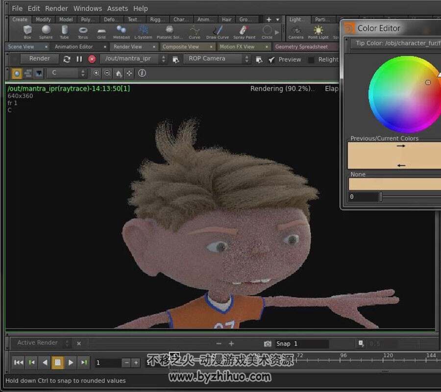 Houdini15视频教程 角色毛发制作视频教学 附源文件