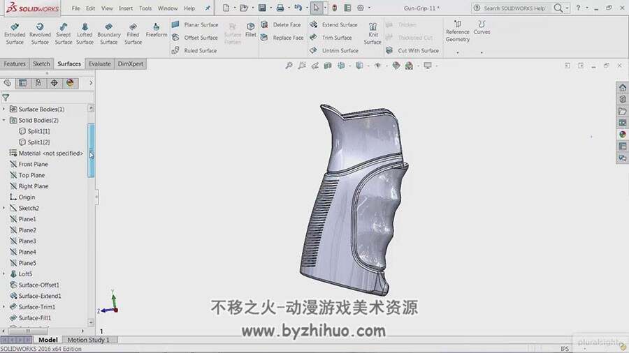 SOLIDWORKS视频教程 实体曲面混合建模教学 附源文件