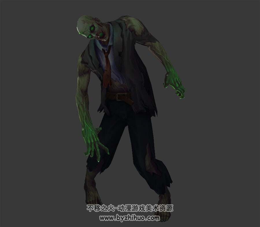 游戏角色怪物僵尸丧尸3DMax模型全套动作下载