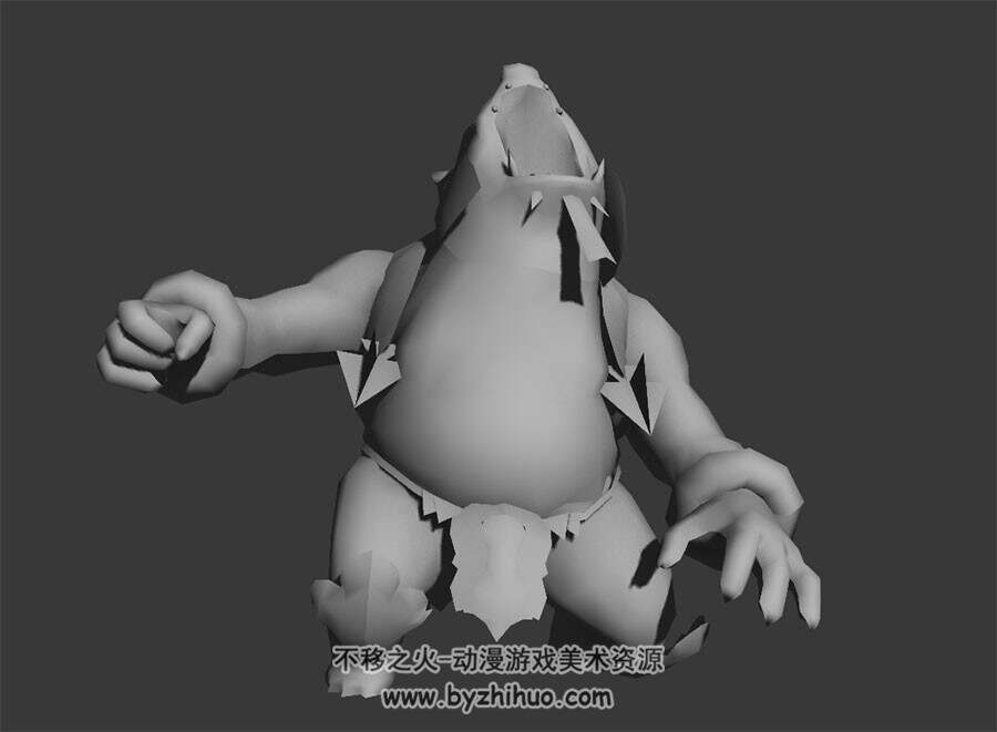 游戏玄幻怪物飞翼猪妖3DMax模型休闲死亡待机动作下载