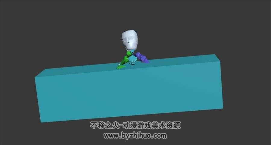 Q版游戏角色骨骼出场动作3DMax模型下载
