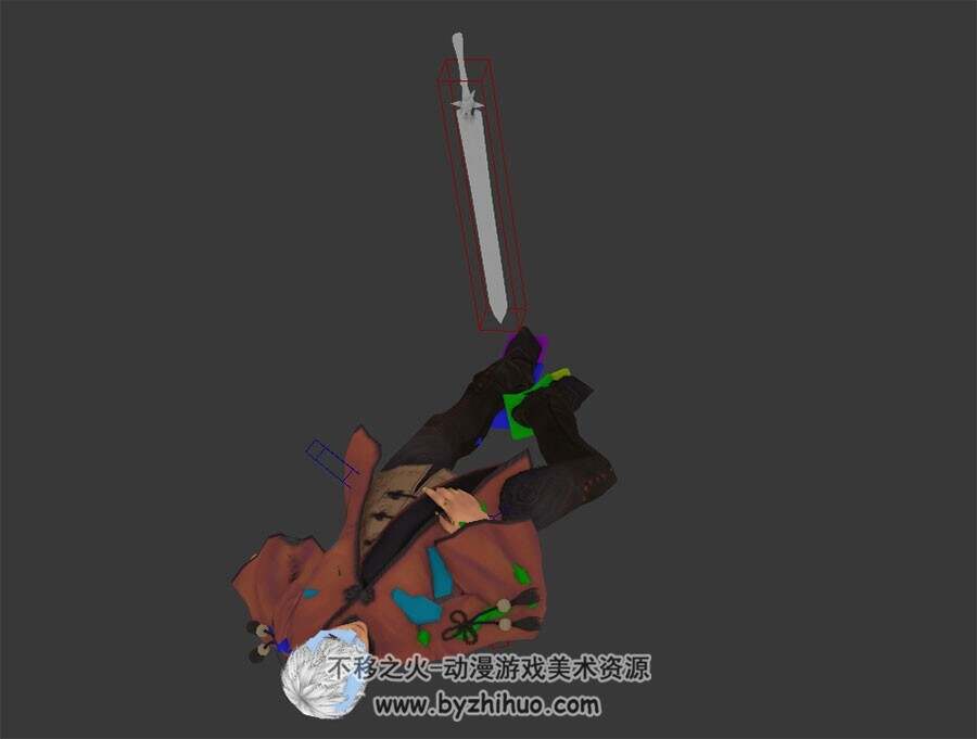 剑灵游戏角色男暗杀刺客男3DMax模型带骨骼绑定全套动作下载