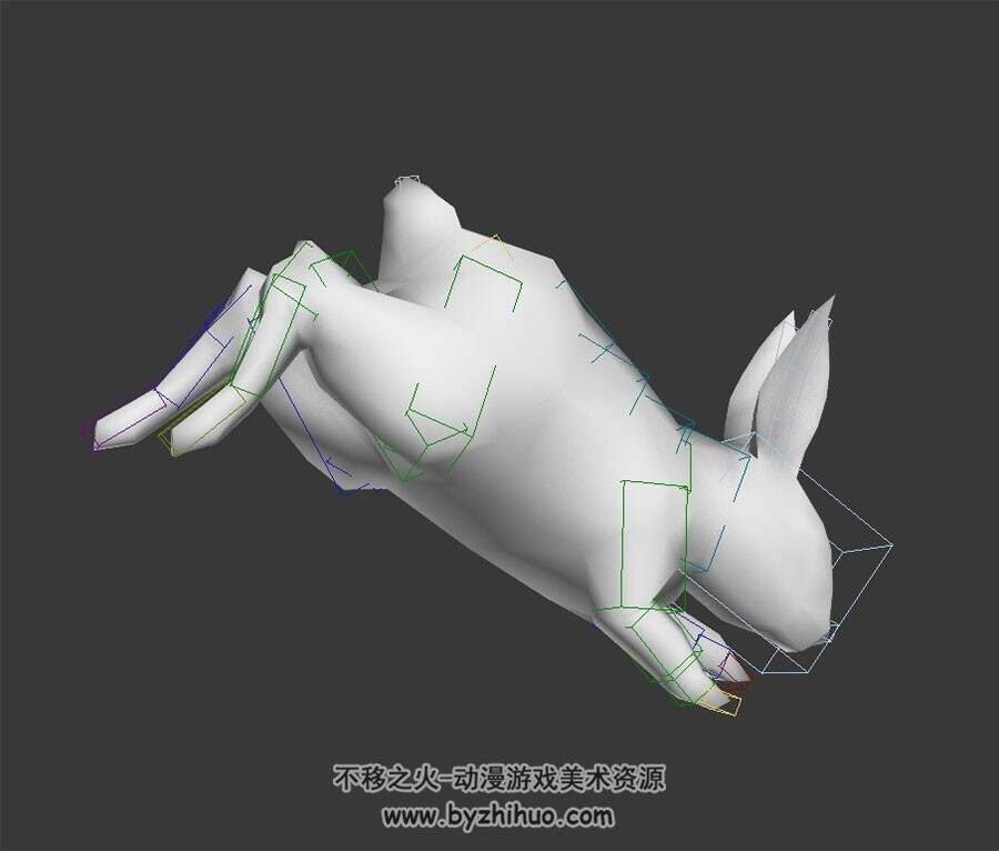 全套动作3D兔子白模分享带绑定下载