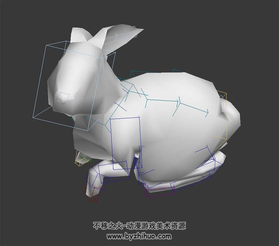 全套动作3D兔子白模分享带绑定下载