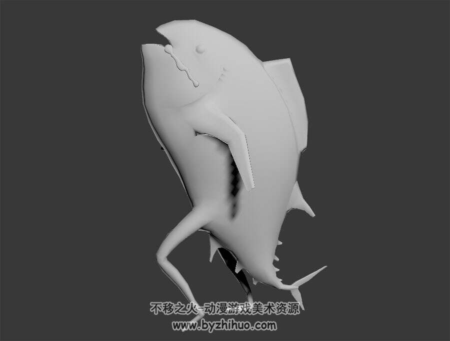 长腿的咸鱼3DMax模型行走动作下载