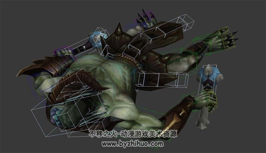 游戏魔幻角色怪物恶魔鼓手3DMax模型带绑定全套动作