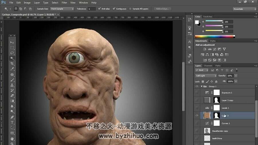 ZBrush怪物雕刻视频教程 独眼怪人雕刻视频教程 附源文件