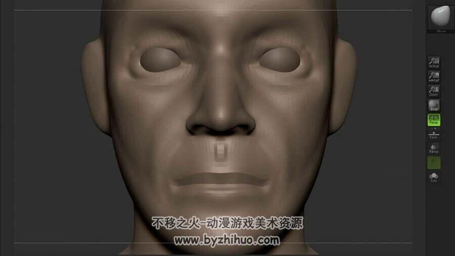 ZBrush人头雕刻视频教程 骨骼皮肤雕刻教学 附源文件