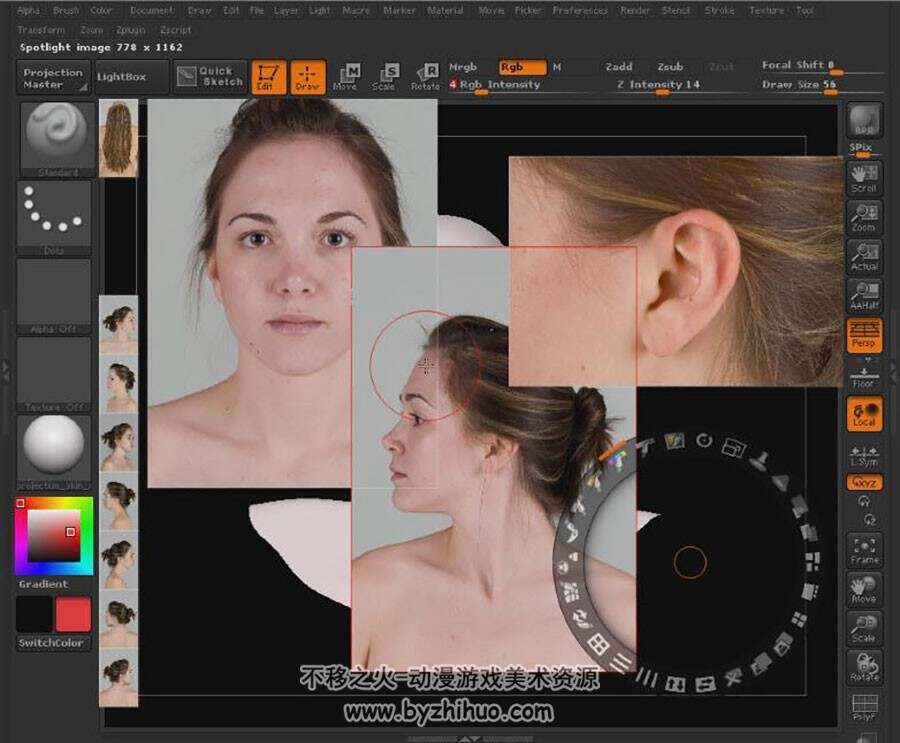 ZBrush纹理绘画教程 女性人贴图绘制教学 附源文件