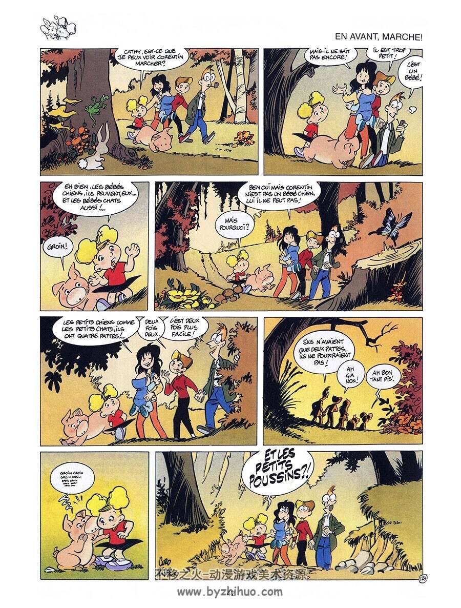 Angèle & René - Cochon Qui S'en Dedit 第3册 Curd Ridel 卡通儿童彩色法语漫画