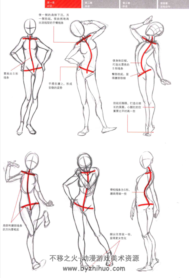 [插画教程]漫画初学者入门教程 女性角色的画法