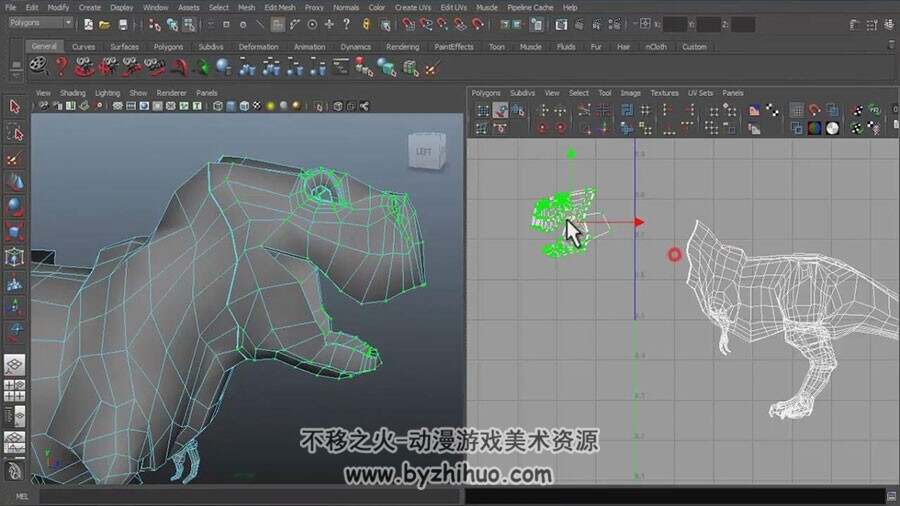 MayaUV技术视频教程 3D恐龙UV教学