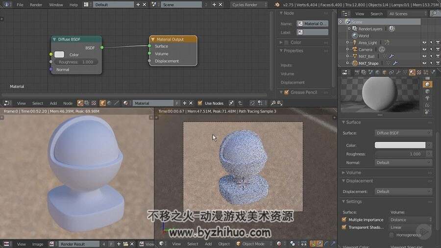 Blender渲染技术视频教程 逼真的材质渲染教学 附源文件