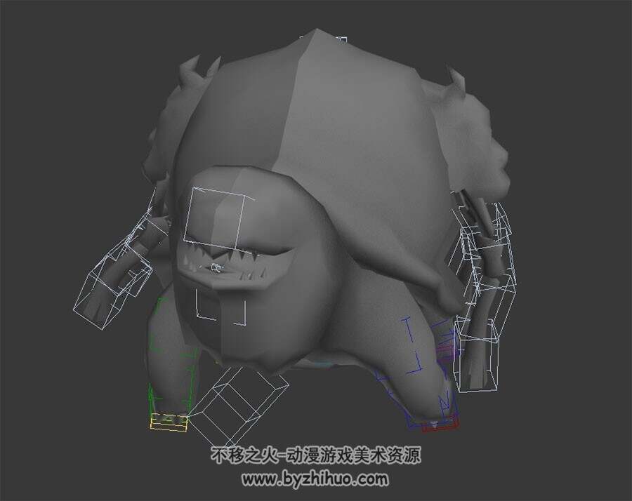 游戏动物怪物小龟全套动作3DMax模型带绑定下载