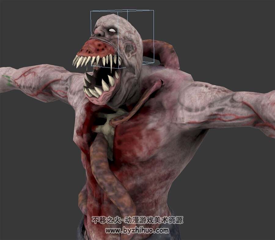 现代都市奇幻游戏怪物丧尸僵尸3DMax模型带绑定四边面下载