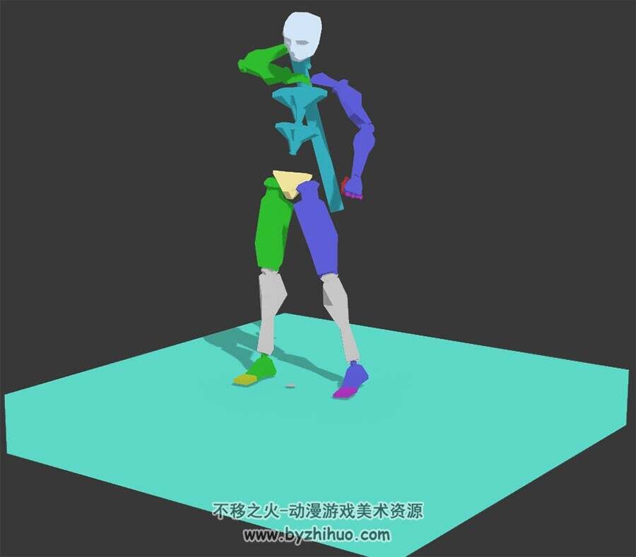 中式仙侠类游戏角色出场动作3DMax模型骨骼下载