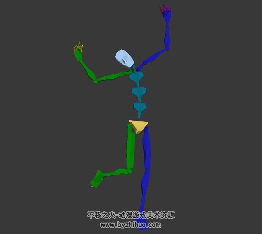现代都市角色女社交动作骨骼3DMax模型下载