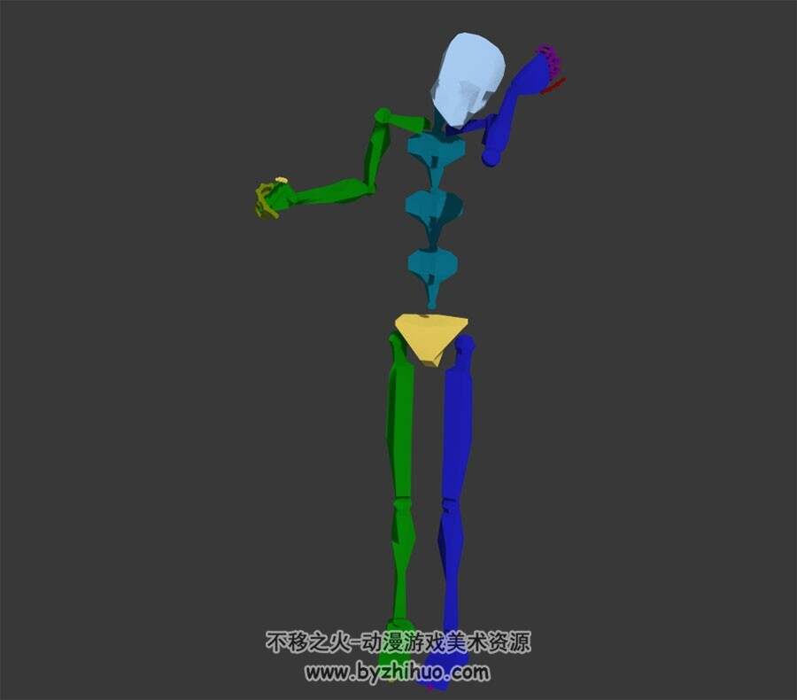 现代都市角色女社交动作骨骼3DMax模型下载