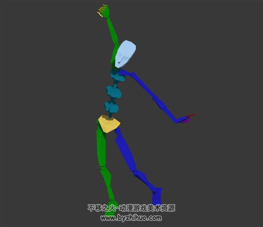 现代都市角色女社交动作骨骼3DMax模型下载