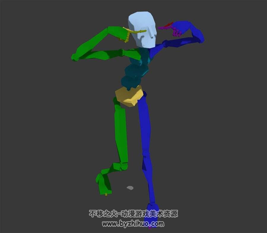 现代都市角色女社交动作骨骼3DMax模型下载