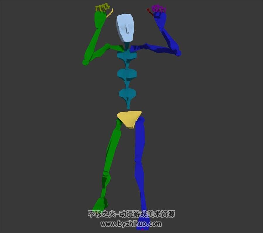 现代都市角色女社交动作骨骼3DMax模型下载