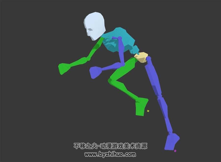 游戏角色人物全套武打动作骨骼3D模型格式Max分享