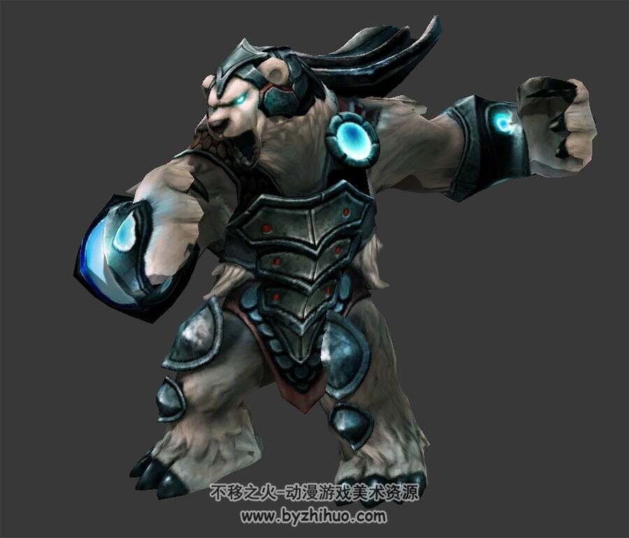 LOL 英雄联盟英雄雷霆战熊volibear3DMax模型全套动作