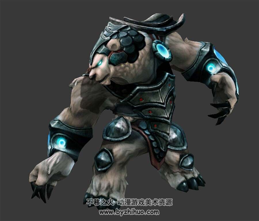 LOL 英雄联盟英雄雷霆战熊volibear3DMax模型全套动作