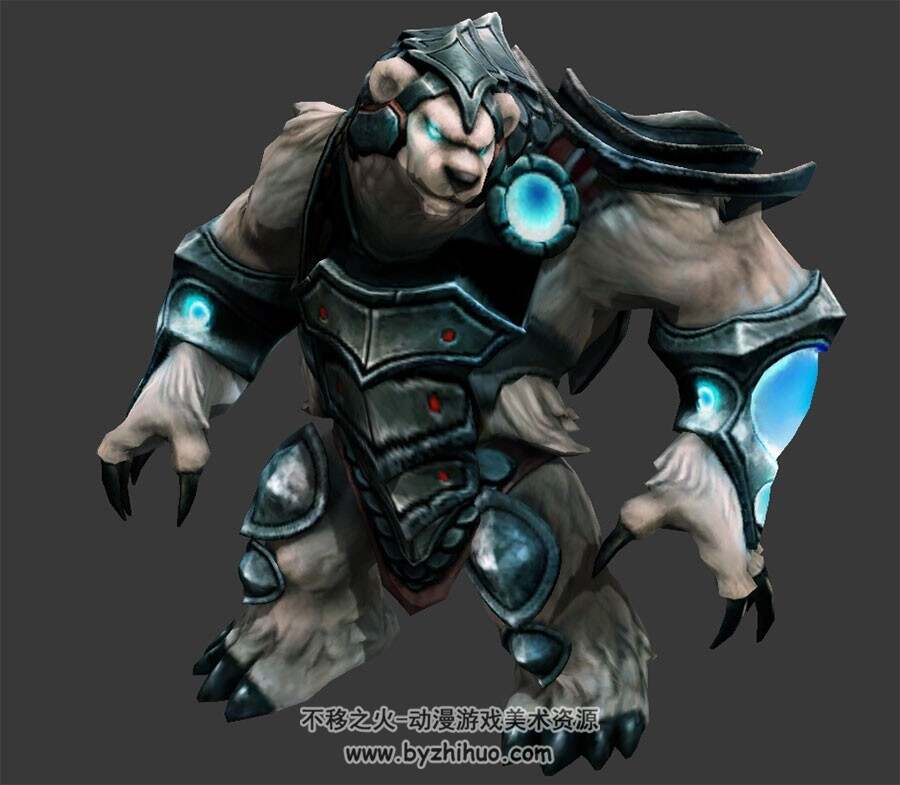 LOL 英雄联盟英雄雷霆战熊volibear3DMax模型全套动作