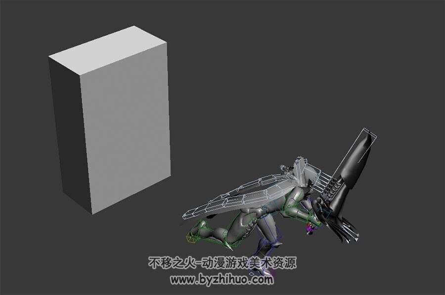 游戏角色斗篷男挥刀动作3DMax模型带绑定无贴图下载