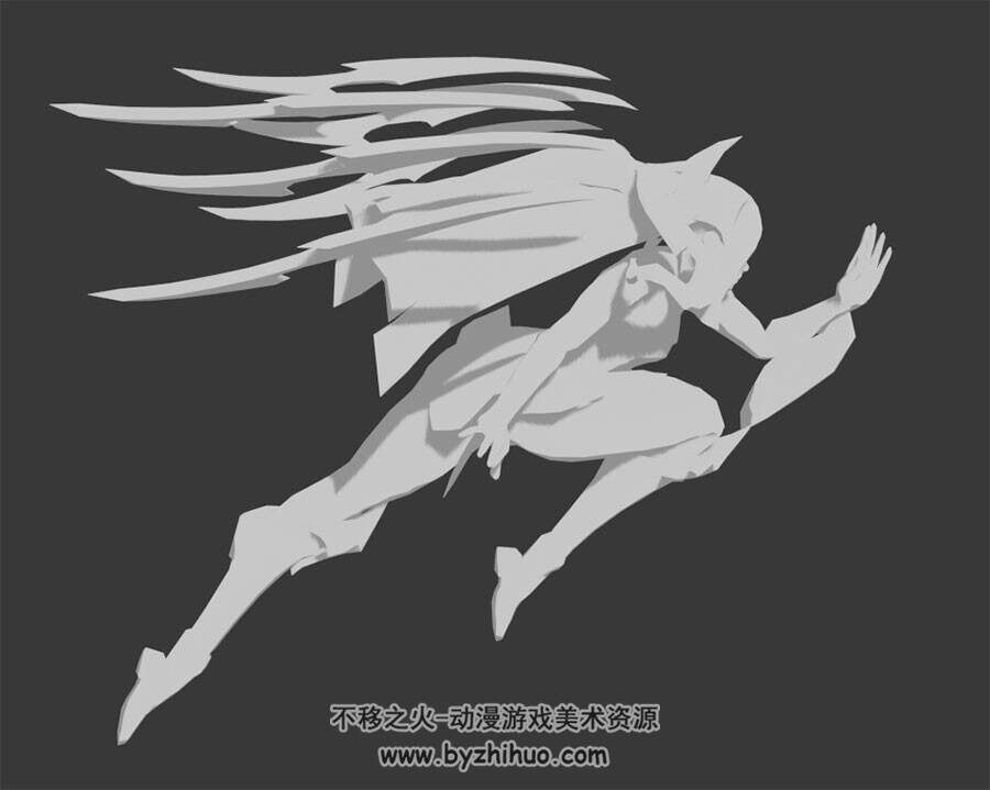lol英雄联盟刀妹人物3dMax无贴图模型奔跑动作下载