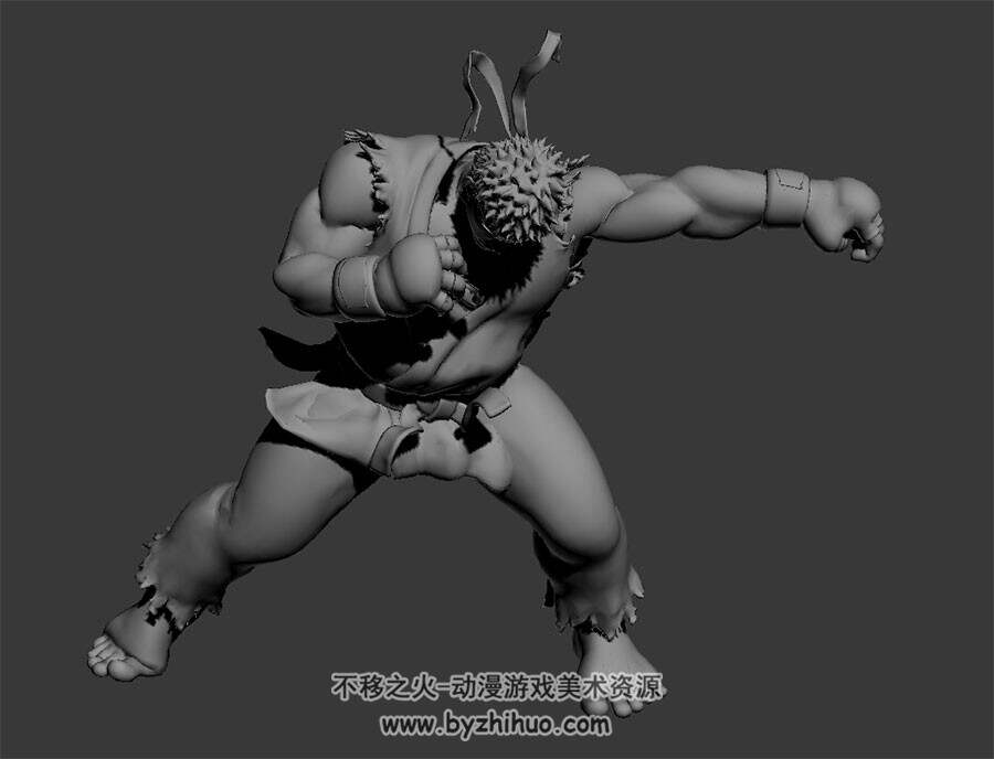 日系武士格斗动作3DMax高精模型无贴图下载