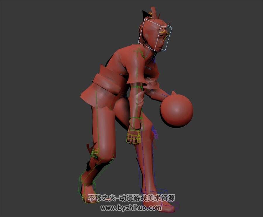 古装人物篮球舞蹈动画3DMax模型无贴图下载