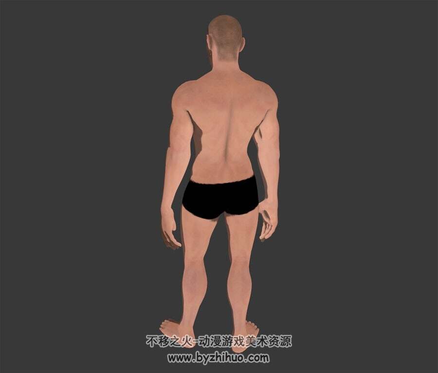欧美男人肌肉型男3DMax高精模型下载四边面