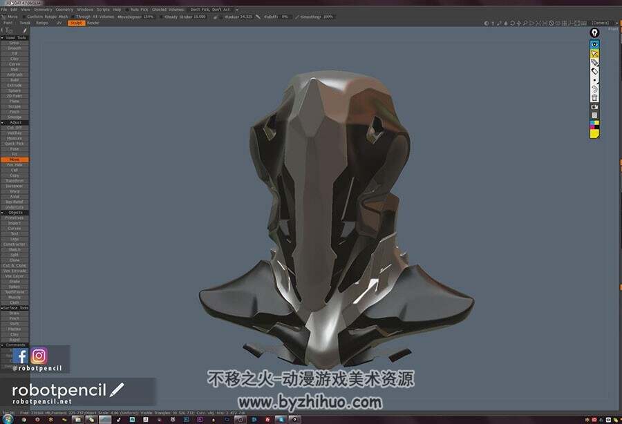 3DCoat角色雕刻教学 角色建模入门基础视频教程 附源文件
