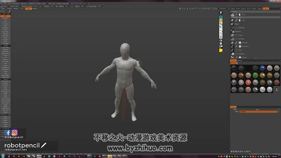 3DCoat角色雕刻制作视频教程 科幻机器人建模教学 附源文件