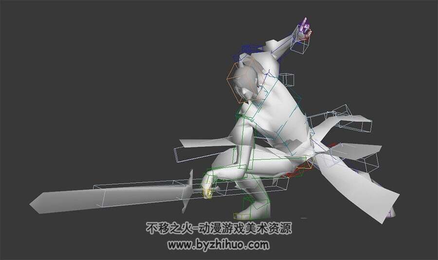 武侠门派角色动作157个Max格式3D模型带绑定下载无贴图