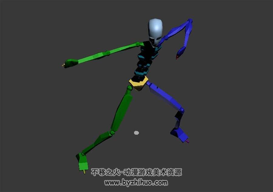 现代广播体操动画骨骼3DMax格式模型下载
