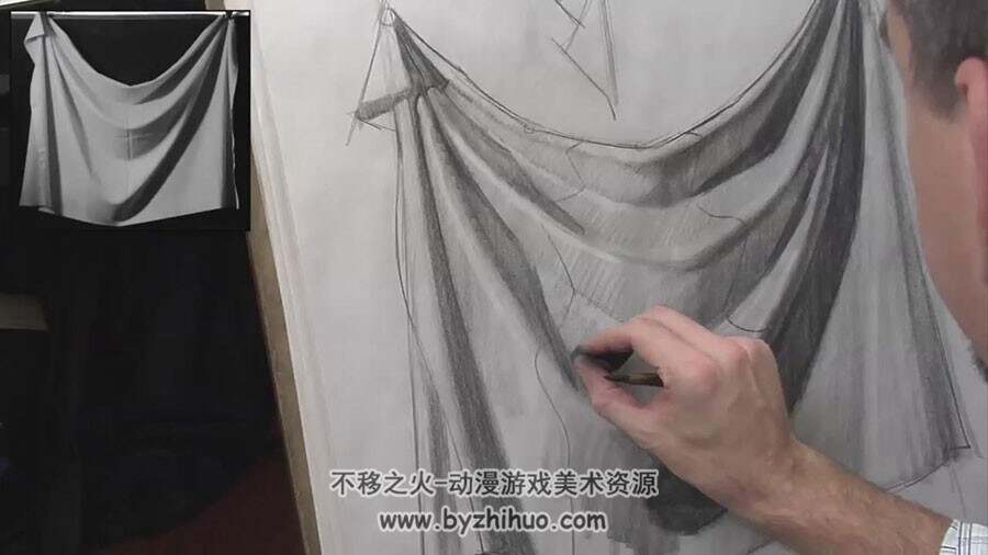 衣服褶皱布料 素描美术绘画技法视频教程 5.83GB