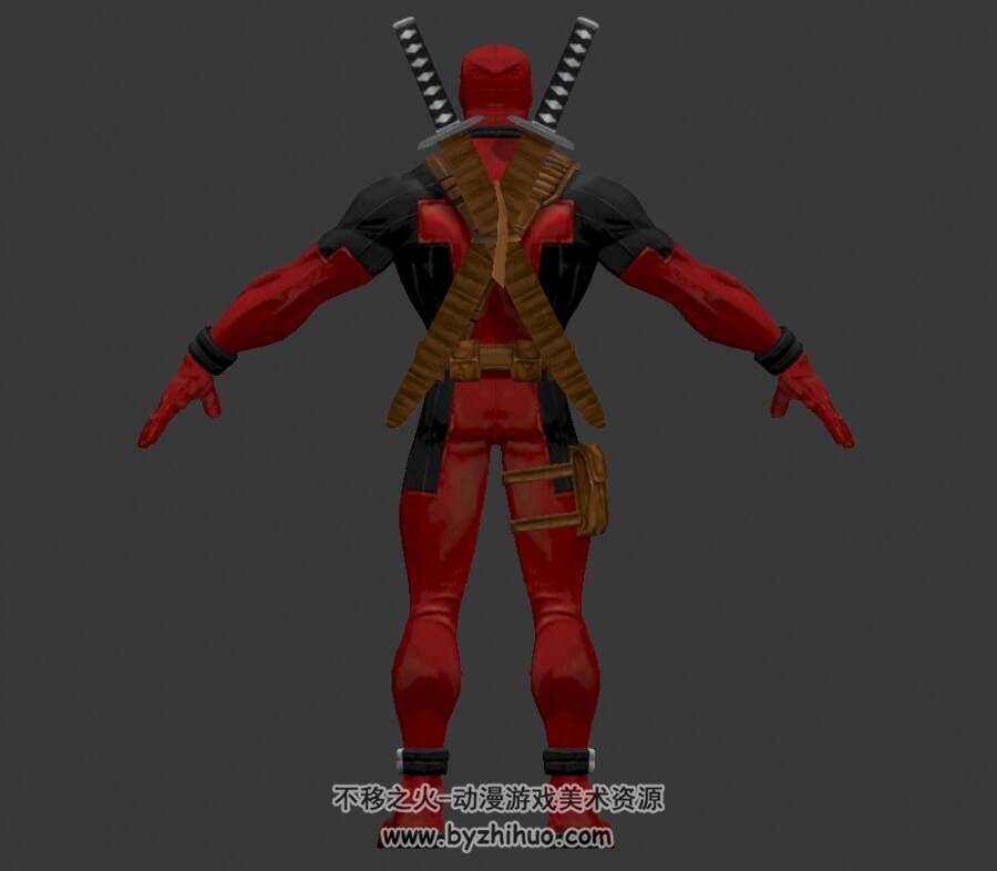 死侍Deadpool漫威英雄人物3D模型格式obj下载