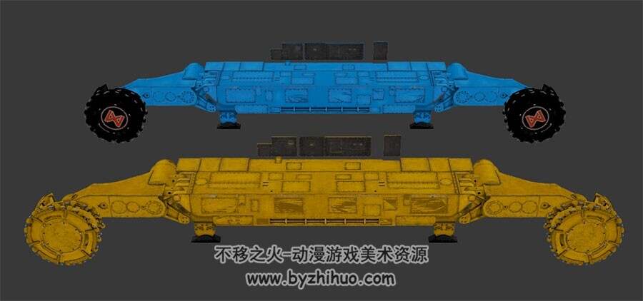 采煤机3DFBX模型下载 带PSD贴图源文件