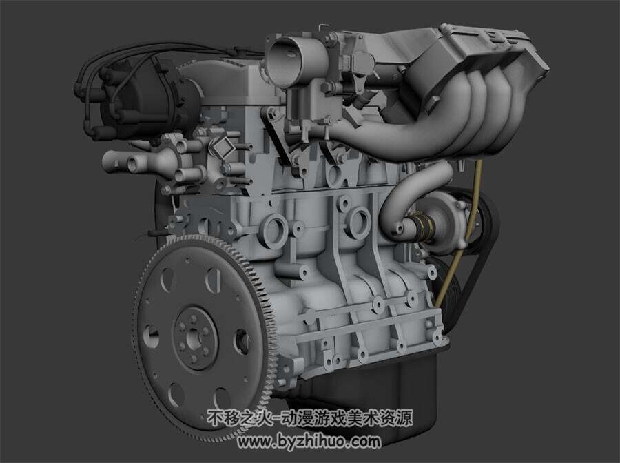 丰田5AFE发动机机械道具3DMax高精模型下载