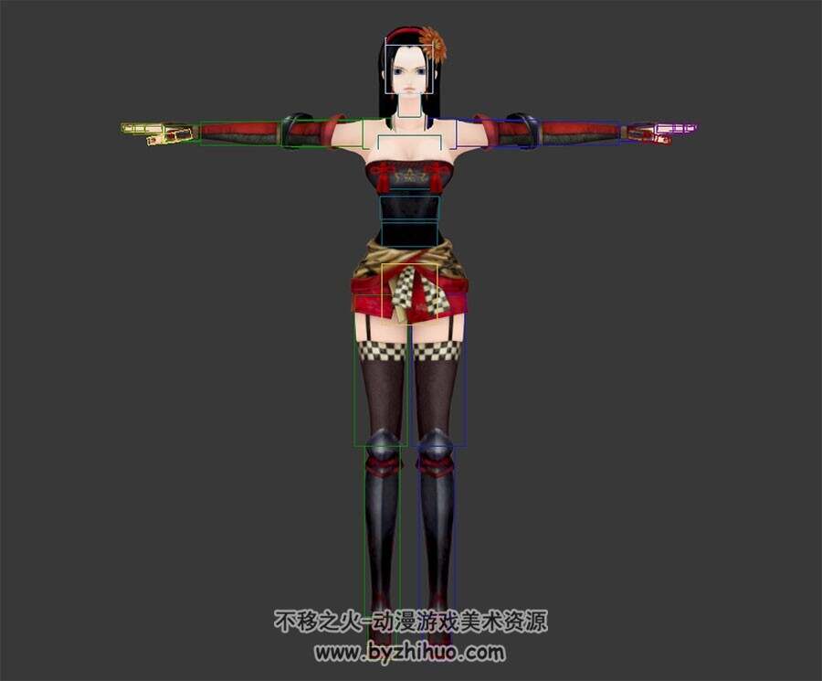 海贼王游戏角色人物罗宾9个皮肤3DMax模型带绑定下载