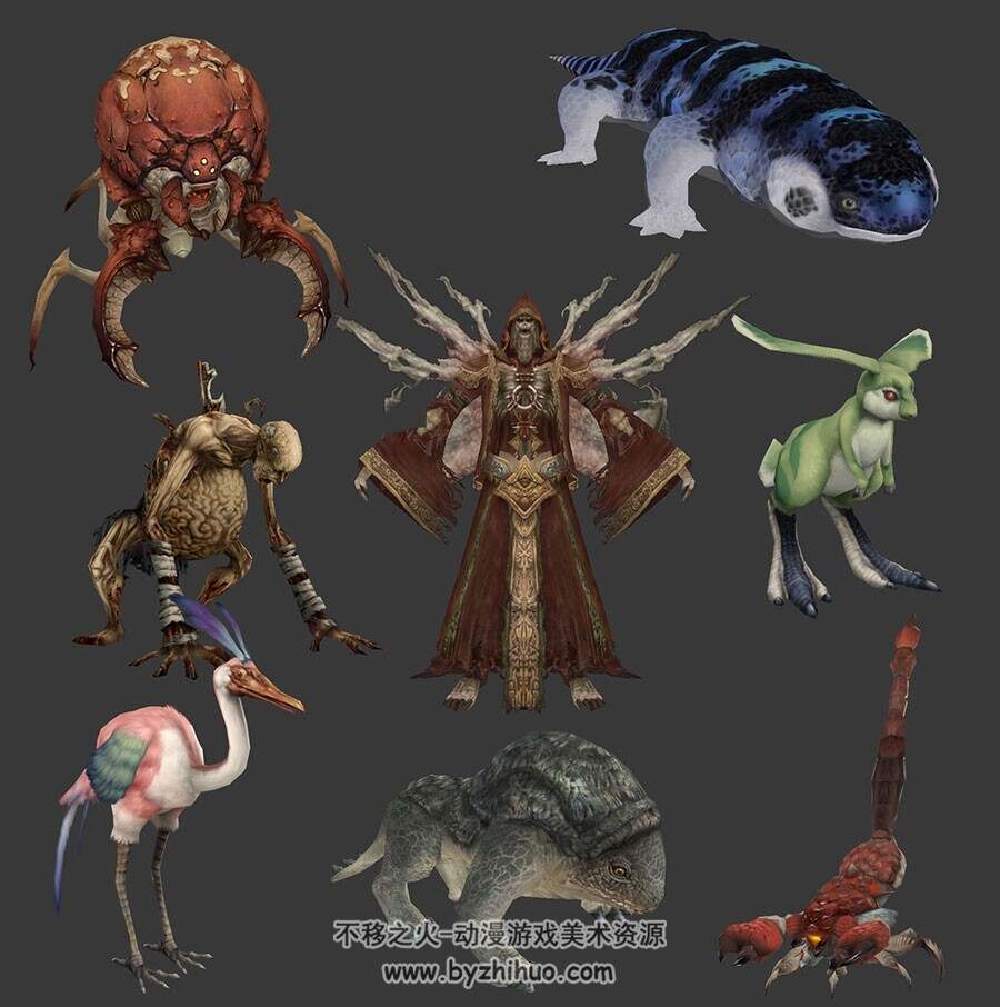 奇幻魔幻风游戏BOSS动物怪物生物3DMax模型合集下载
