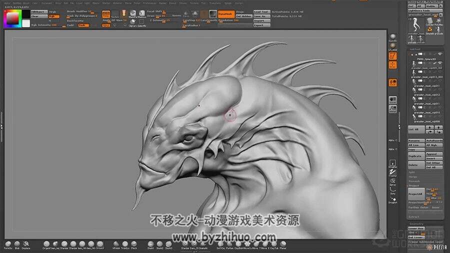 ZBRUSH科幻游戏角色建模视频教程  大师级角色雕刻技术教学 附源文件