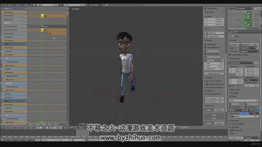 Blender角色动画技术视频教程 角色动作动画制作教学