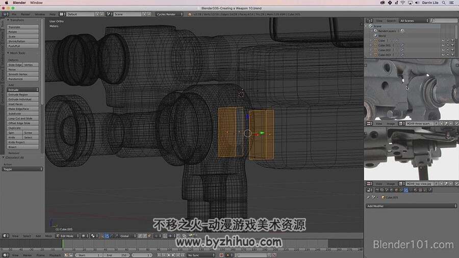 Blender机枪模型视频教程 制作M249高精度模型教学视频