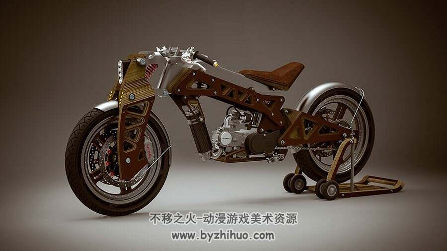 摩托车单车3D渲染作品图片美术参考鉴赏 124P
