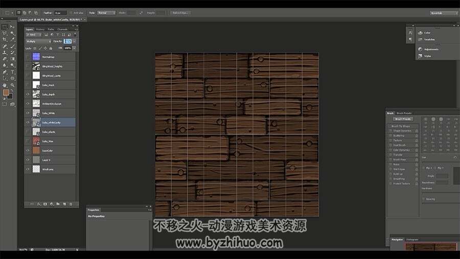 Zbrush木质纹理制作视频教程 木板材质雕刻制作教学