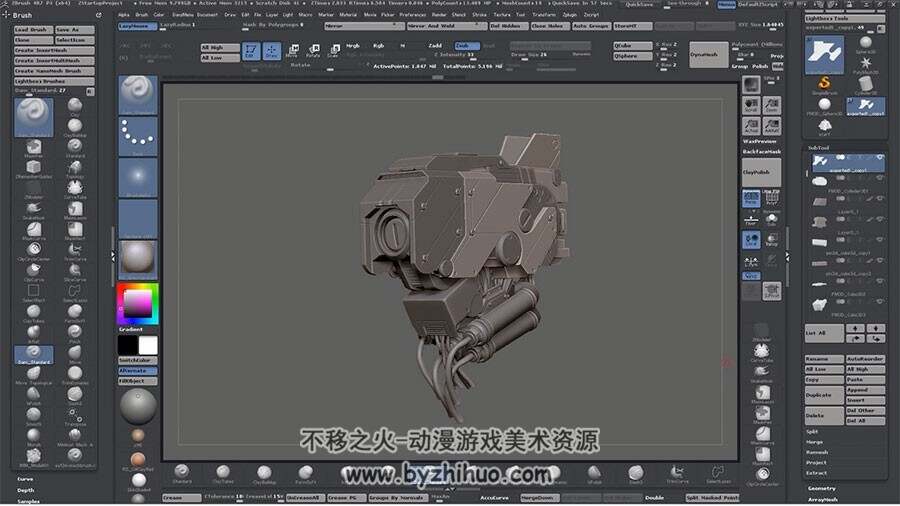 3Dmax超精细机器人头部建模雕刻技术视频教程 附源文件